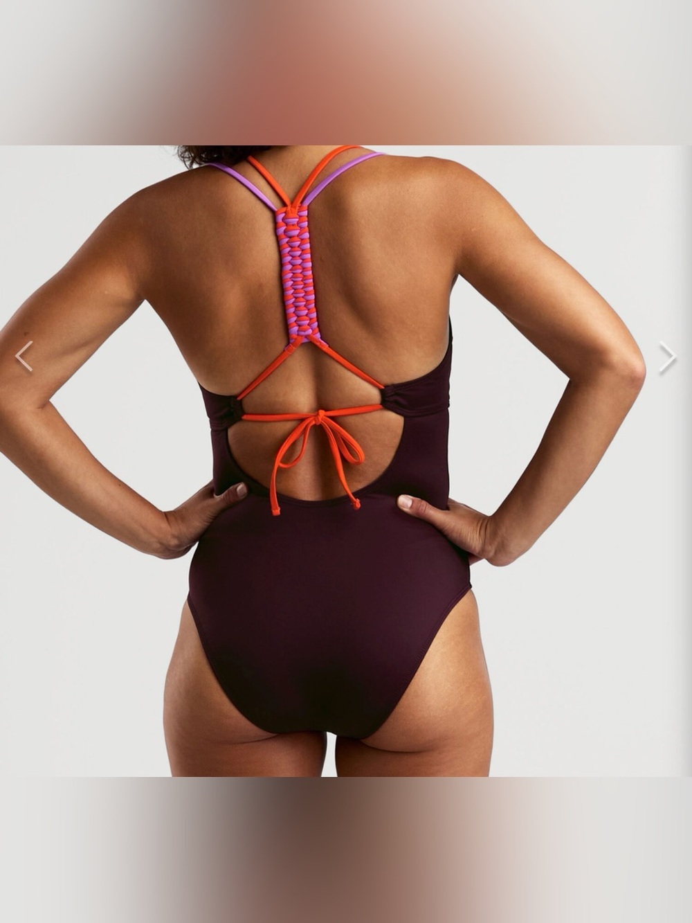 Title Nine Impossible One Piece Strappy Swimsuit - Colorblock Size Medium-D-DD